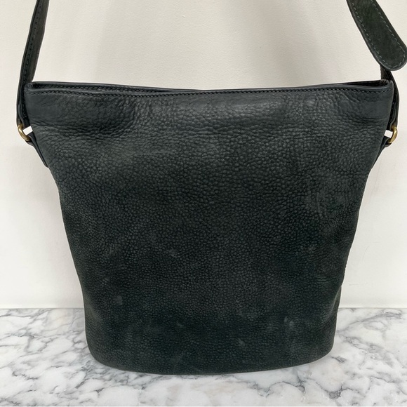 1994 COACH 4932 Nubuck Hunter Green Leather Bucket Shoulder Bag Made in The US - Picture 4 of 15